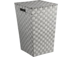 5Five Wasmand gevlochten Rotan - grijs - 57 liter - 33 x 33 x 53 cm - met deksel