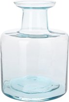 H&S Collection Bloemenvaas Umbrie - Gerecycled glas - transparant - D15 x H21 cm - Fles vorm