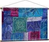 Textielposter - Kleed van Verschillende Stoffen met Patronen - 90x60 cm Foto op Textiel