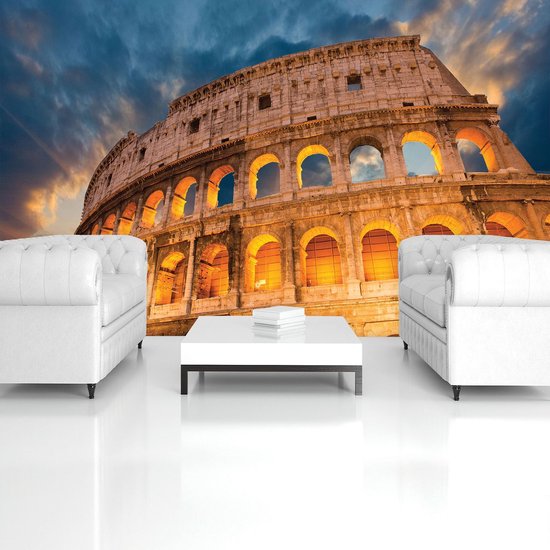 Colosseum in de stad Rome in Italië. Zwart &. Wit. van Manfred Voss