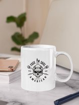 Rick & Rich Mok - Mok Free Soul - Mok Motor & Trucker - Mug Skulls - Mok met opdruk - Grappige Mok - Witte koffie mok bedrukt - Witte thee mok - Mug quote - Mok met quote - Cadeau voor man - Cadeau voor vrouw