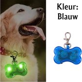 Led verlicht botje met clip voor honden halsband (Blauw)