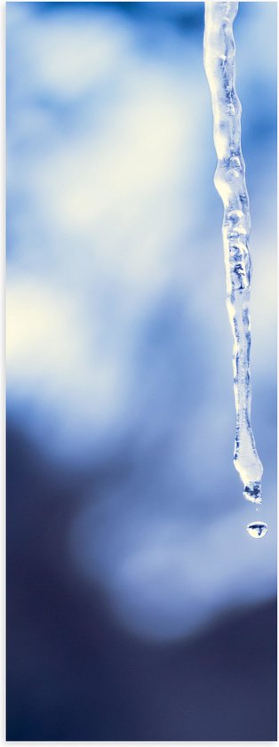 Poster (Mat) - Bevroren Waterdruppel - 30x90 cm Foto op Posterpapier met een Matte look