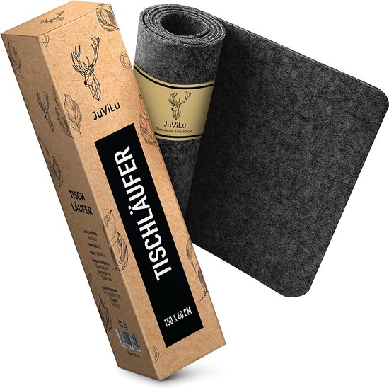 JuViLu Vilten tafelloper 150 x 40 cm, antislip vilten loper voor de