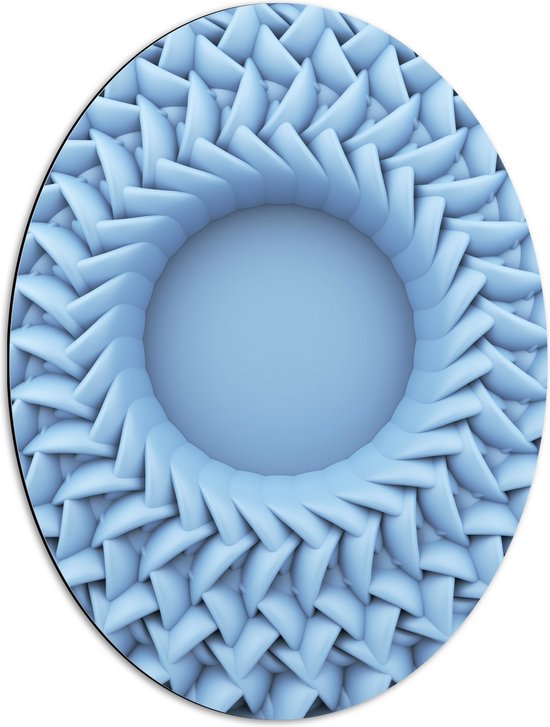 Dibond Ovaal - Cirkel in Patroon met Textuur - 51x68 cm Foto op Ovaal (Met Ophangsysteem)