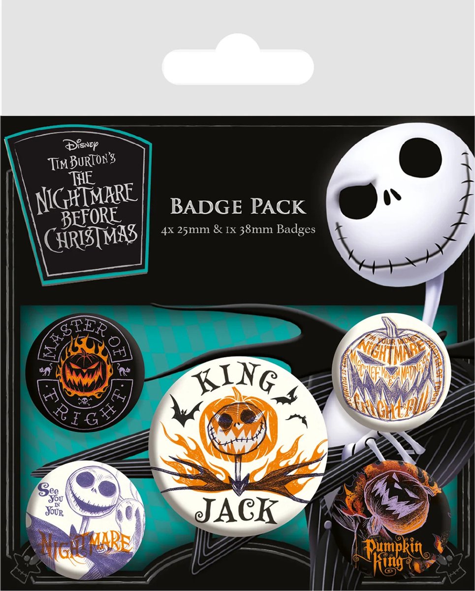 Disney The Nightmare Before Christmas Colourfull Shadows 5 Badge Pack