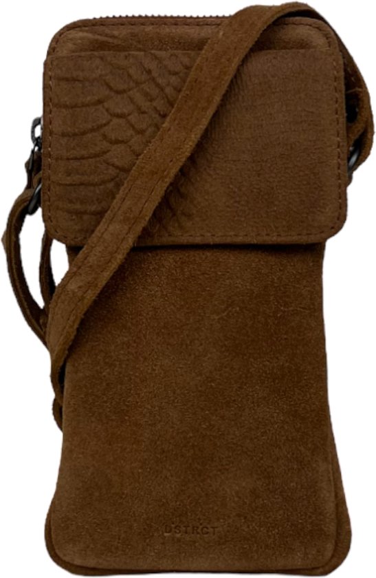 DSTRCT Limited Leren Suede Telefoontasje Cognac