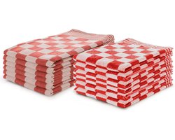 Theedoeken en Keukendoeken Set Rood - Set van 12 – Geblokt – Blokdoeken – 100% katoen – 6 Horeca Theedoeken – 65x65cm - 6 Keukendoeken - 50x50cm Theedoeken en Keukendoeken Set Rood - Set van 12 – Geblokt – Blokdoeken – 100% katoen – 6 Horeca Theedoeken – 65x65cm - 6 Keukendoeken - 50x50cm