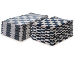 Theedoeken en Keukendoeken Set Blauw - Set van 12 – Geblokt – Blokdoeken – 100% katoen – 6 Horeca Theedoeken – 65x65cm - 6 Keukendoeken - 50x50cm Theedoeken en Keukendoeken Set Blauw - Set van 12 – Geblokt – Blokdoeken – 100% katoen – 6 Horeca Theedoeken – 65x65cm - 6 Keukendoeken - 50x50cm