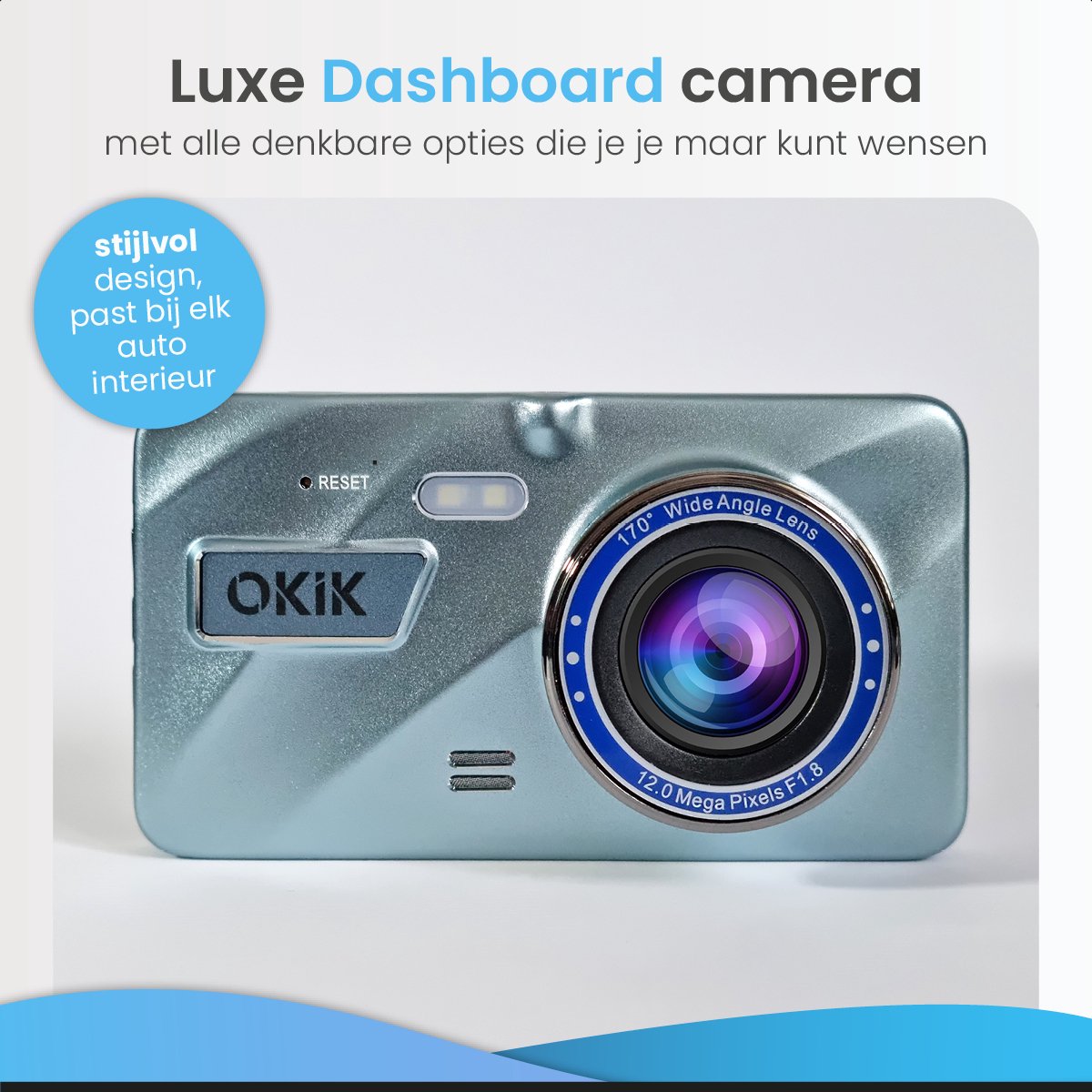 Okik Dashcam pour voiture - Caméra avant et arrière - FullHD 170
