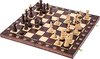 Afbeelding van het spelletje Schaakbord \ Chess figures and chessboard made of wood - Houten schaakspel, draagbaar houten schaakbord Handgemaakt schaakbordspel voor familiefeestactiviteiten
