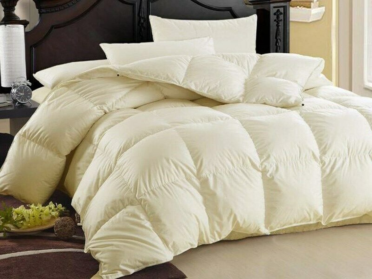 Dekbed 220x240cm – Ganzendons 2050g Vulling – Lits-Jumeaux EXTRA LANG Tweepersoons ‘Cirrus’ 4 SEIZONEN Luxe Dons Dekbed - Wasbaar