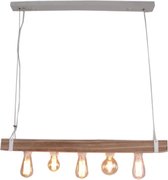 Brilliant lamp White Wood hanglamp design Woonkamer Plafondlamp - Eetkamer Plafondlamp - Plafondlamp Hout - Vintage Rechthoekige Loft Lamp - Industriële Plafondlamp, donker hout, 5 lichtsBrilliant lamp White Wood hanglamp