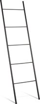 LIROdesign Decoratieladder - Handdoekenrek - Metalen ladder- Handdoekladder vrijstaand - Zwart