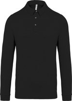 Polo homme manches longues en jersey de coton Kariban Zwart - XL