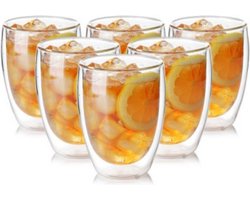THERMISCHE GLAZEN 350ML VOOR LATTE KOFFIE 6-DELIGE SET * 6 stuks 350 ml(xxl) grote thee/koffie glazen/Cappuccino Glazen