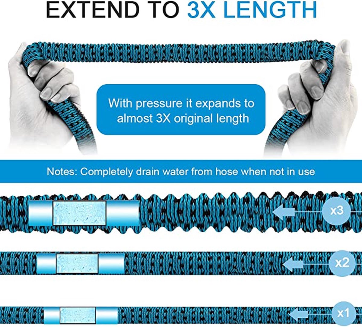 Flexibele tuinslang, garden hose, water hose, premium tuinslang in professionele kwaliteit 30m – foto 6
