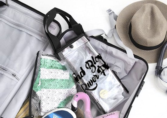 Sac Fourre-tout Transparent PVC RUSTOO - Sac Bandoulière étanche Pour Plage/voyage - Contient Ordinateur 14 Pouces