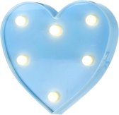 Lampe en forme de cœur de Jumada - Lumière de décoration LED blanche chaude en forme de 2 piles AA alimentée par une lampe de fête, de Festival , de table de mariage, veilleuse (bleu)