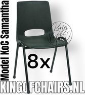 King of Chairs -Set van 8- Model KoC Samantha zwart met zwart onderstel. Stapelstoel kuipstoel vergaderstoel tuinstoel kantine stoel stapel stoel kantinestoelen stapelstoelen kuipstoelen arenastoel De Valk 3320 bistrostoel schoolstoel bezoekersstoel
