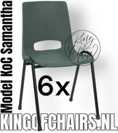 King of Chairs -Set van 6- Model KoC Samantha antraciet met zwart onderstel. Stapelstoel kuipstoel vergaderstoel tuinstoel kantine stoel stapel stoel kantinestoelen stapelstoelen kuipstoelen arenastoel De Valk 3320 bistrostoel bezoekersstoel