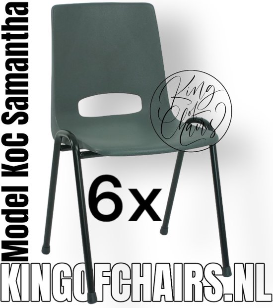 King of Chairs -Set van 6- Model KoC Samantha antraciet met zwart onderstel. Stapelstoel kuipstoel vergaderstoel tuinstoel kantine stoel stapel stoel kantinestoelen stapelstoelen kuipstoelen arenastoel De Valk 3320 bistrostoel bezoekersstoel