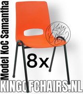 King of Chairs -Set van 8- Model KoC Samantha oranje met zwart onderstel. Stapelstoel kuipstoel vergaderstoel tuinstoel kantine stoel stapel stoel kantinestoelen stapelstoelen kuipstoelen arenastoel De Valk 3320 bistrostoel schoolstoel bezoekersstoel