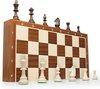 Afbeelding van het spelletje Schaakbord \ Chess figures and chessboard made of wood - Houten schaakspel, draagbaar houten schaakbord Handgemaakt schaakbordspel voor familiefeestactiviteiten 53 x 53 cm