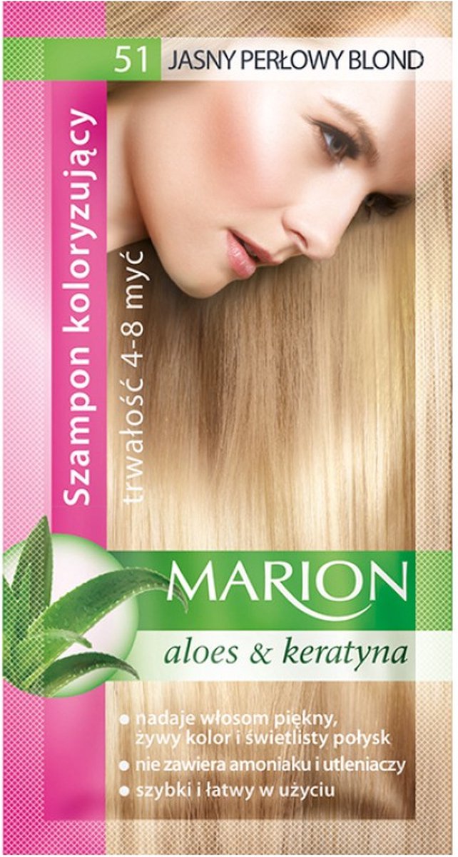 Marion Hair Color Shampoo In Sachet Lasting 4-8 Washes - 51 - Light Pearl Blonde