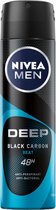Men Deep Black Carbon Beat antiperspiratiespray met actieve kool 150ml