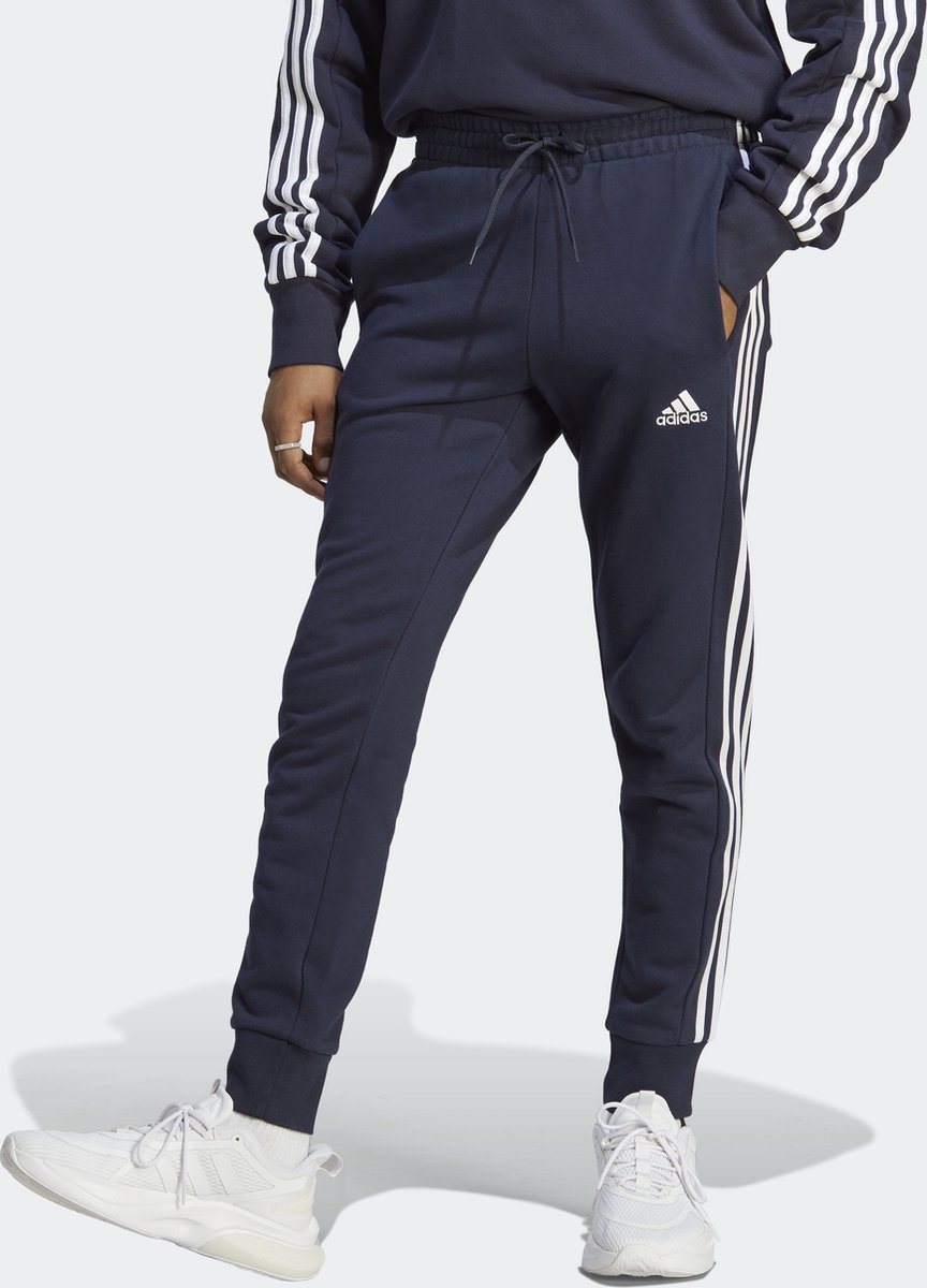 Adidas Pantalon pour Homme Essentials French Terry Tapered Cuff 3-Stripes  Bleu Bleu - Cdiscount Sport