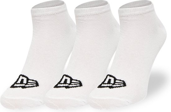 New Era Flag Sneaker Socks White - 39/42 - 3 Paar - Sokken Wit Unisex - Sportsokken Wit - Enkelsokken - Sokken Heren 39 42 - Sokken Dames