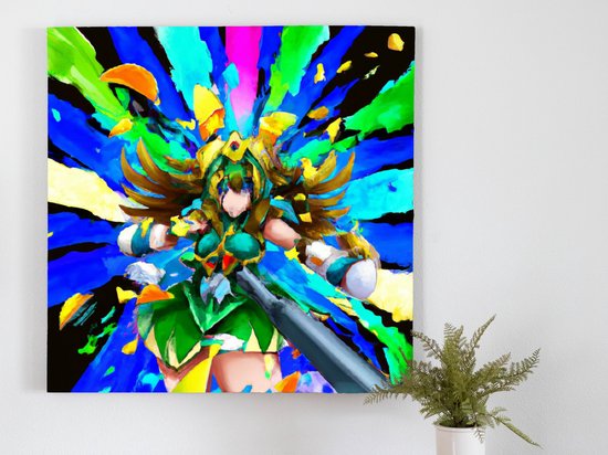 Explosive Colorful Palutena kunst - 30x30 centimeter op Canvas | Foto op Canvas - wanddecoratie