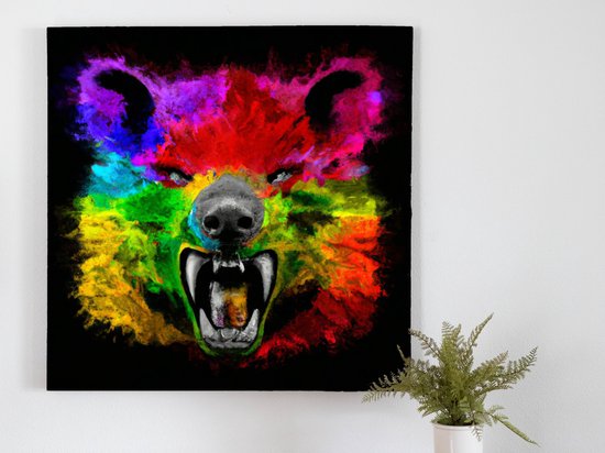 Are you scared yet? kunst - 100x100 centimeter op Canvas | Foto op Canvas - wanddecoratie