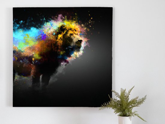 Lionworks kunst - 80x80 centimeter op Canvas | Foto op Canvas - wanddecoratie