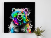 Bearburst | Bearburst | Kunst - 30x30 centimeter op Canvas | Foto op Canvas - wanddecoratie schilderij