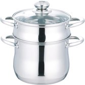 Casserole à couscous - cuiseur vapeur inox - 4 litres - Couscoussière - Couvercle en Verres
