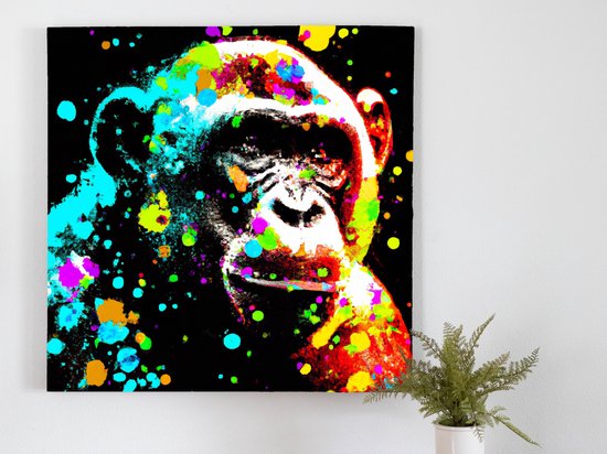 Charming chimp | Charming Chimp | Kunst - 80x80 centimeter op Dibond | Foto op Dibond