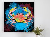 Crimson Chaos Crabs kunst - 80x80 centimeter op Canvas | Foto op Canvas - wanddecoratie