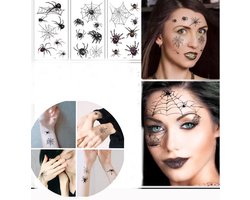 Akyol - Tattoo spinnen – spinnenweb – 3 vel met tattoos -tattoo met spin-spinnen tattoo- halloween tattoo-nep tattoo voor jongens – fantasie – nep tattoo – halloween – vleermuis – spiderman – wisbaar