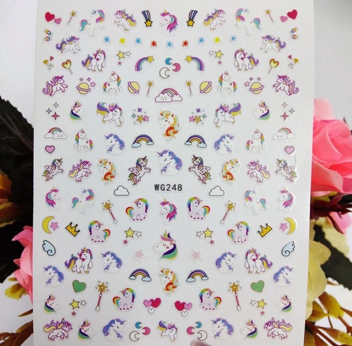 Goedkoopste Akyol - Nagel stickers - unicorn - nagels - nagel sticker - decoratie - stickers voor nagels - stickers – unicorn nagelsticker – fantasie – regenboog – ster – stickervel voor nagels