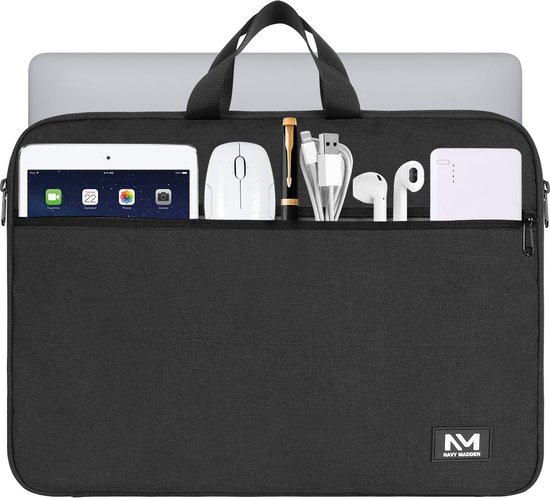 Sac pour ordinateur portable Madden 15,6 pouces bleu marine - Housse pour ordinateur portable - Sac pour ordinateur portable - Housse pour ordinateur portable - Housse pour ordinateur portable - Résistant à l'eau - Zwart