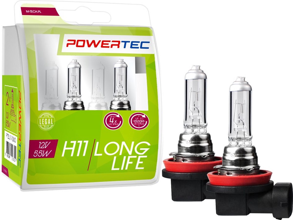 Powertec H11 12V 55W - Long Life - Set