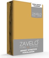 Zavelo® Jersey Hoeslaken Okergeel - Lits-jumeaux (180x200 cm) - Hoogwaardige Kwaliteit - Rondom Elastisch - Perfecte Pasvorm