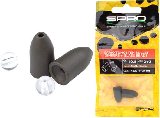 Spro Tungsten Bullet Sinker - 7 gram - matte green van Spro — afbeelding 4