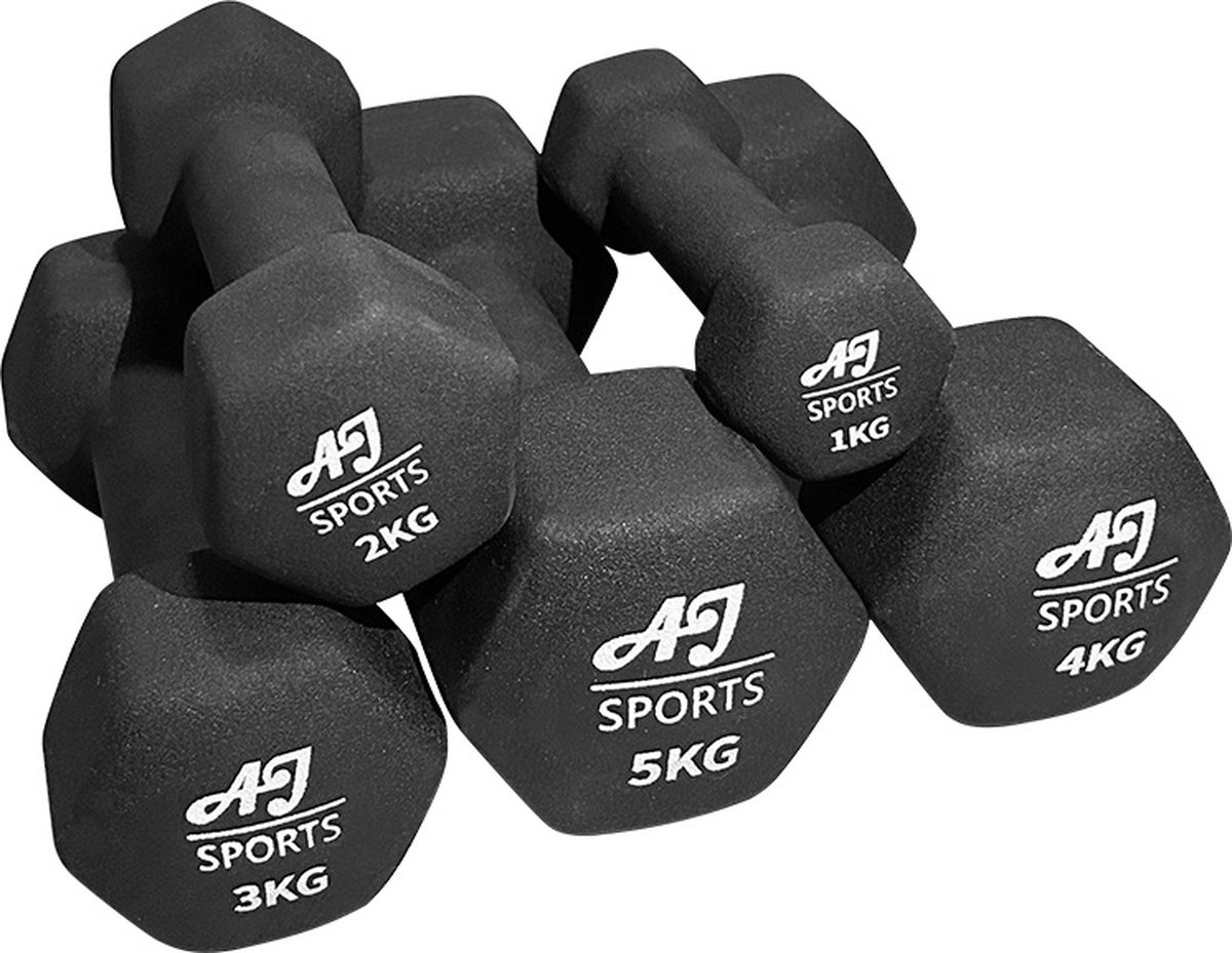 AJ-Sports Dumbells Set 1 t/m 5 kg dumbell - Gewichten - Dumbells set - Gewichten set - Halterset - Fitness gewichten - Krachttraining - Fitness – foto 2