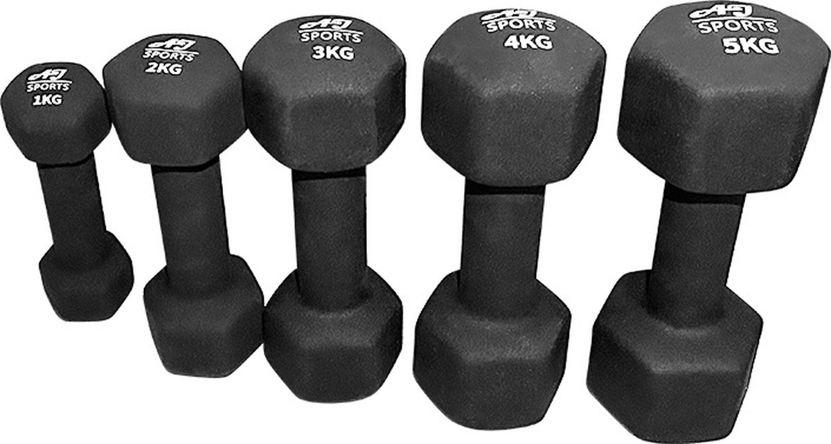 AJ-Sports Dumbells Set 1 t/m 5 kg dumbell - Gewichten - Dumbells set - Gewichten set - Halterset - Fitness gewichten - Krachttraining - Fitness – foto 5