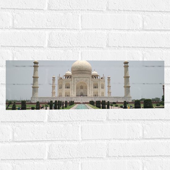 Muursticker - Taj Mahal in India - 60x20 cm Foto op Muursticker