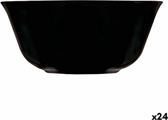 Luminarc Carine Tischservice – 18-teilig, Quadratisch, Opalglas | Weiß & Schwarz, Spülmaschinenfest | Für 6 Personen