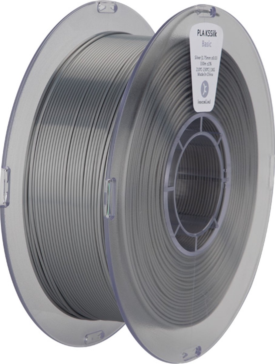 Kexcelled PLA Zilver Zijde/Silver Silk 1,75mm 1kg 3D Printer filament